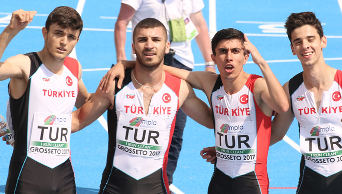 Gençlerden 4x400'de süper dereceyle final