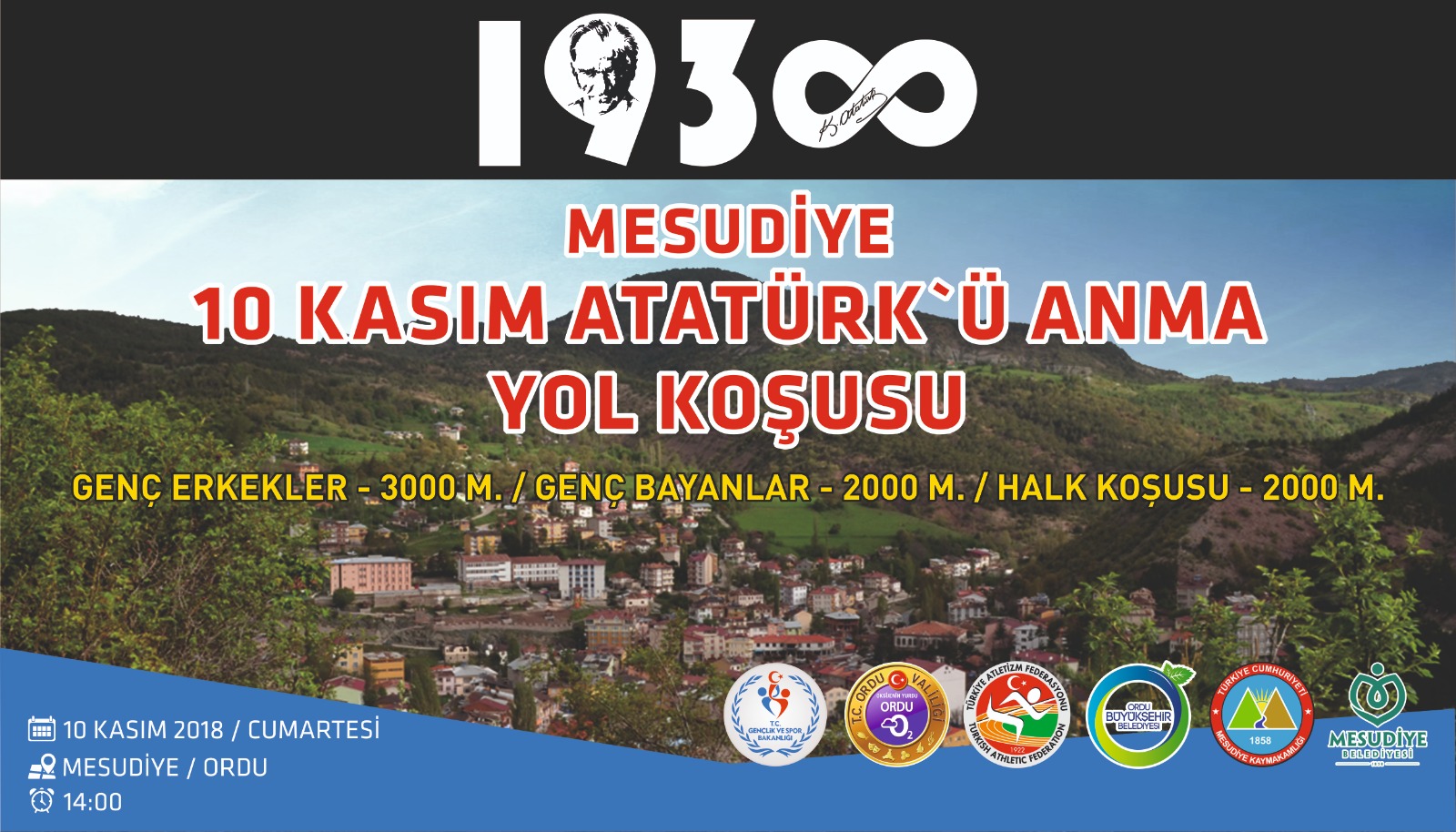 Mesudiye 10 Kasım Atatürk'ü anma yol koşusu